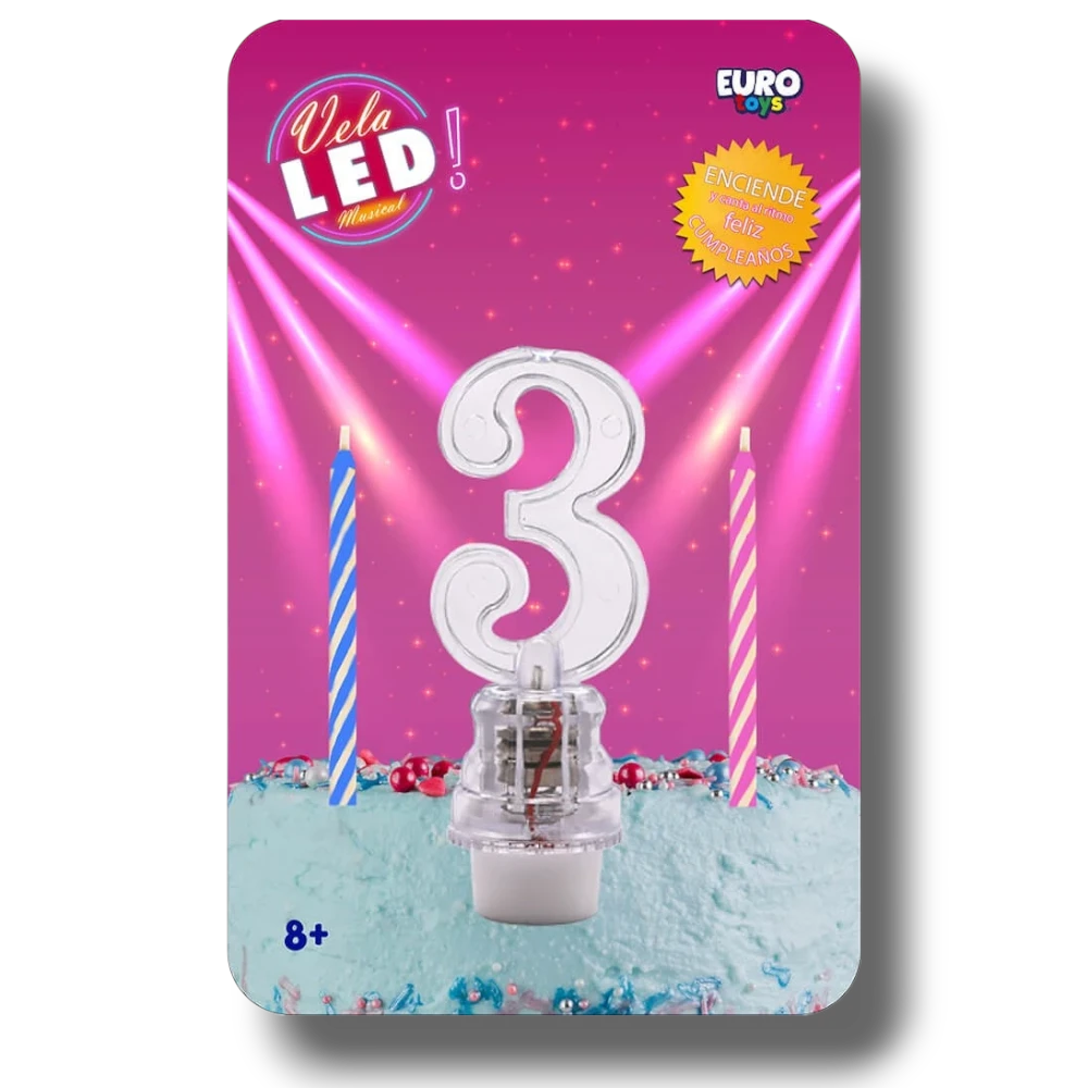 LED Candle Number 3 C/1