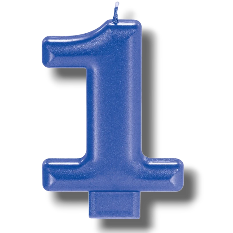 Vela Numero Azul 1 C/1