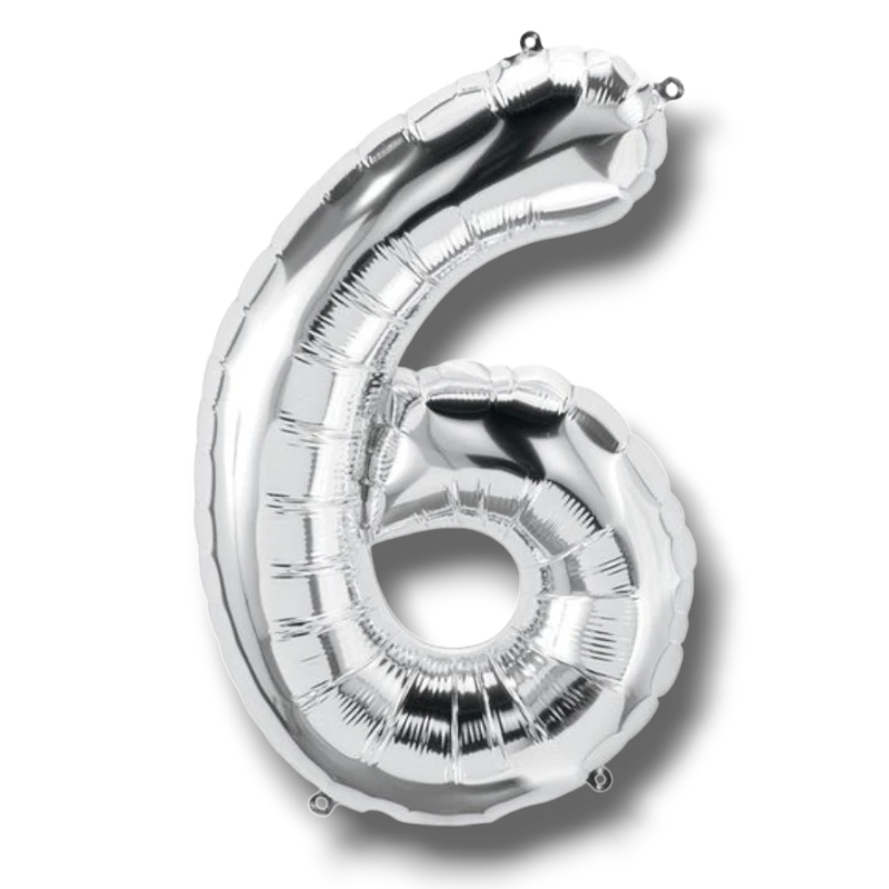 Globo 14" Numero 6 Plata C/1