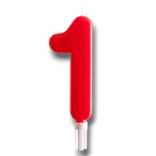 Vela Jumbo Numero Rojo 1 C/1