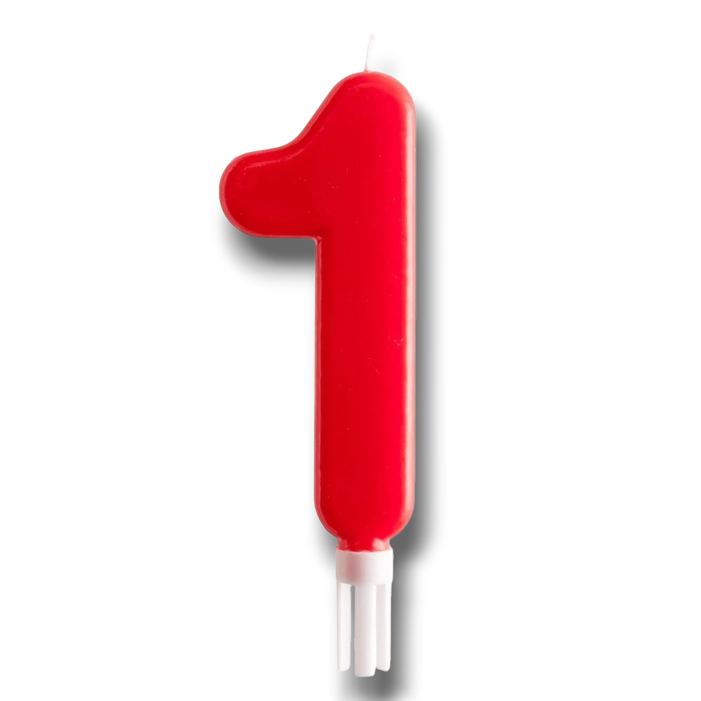 Vela Jumbo Numero Rojo 1 C/1