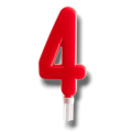 Vela Jumbo Numero Rojo 4 C/1