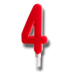 Vela Jumbo Numero Rojo 4 C/1