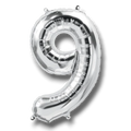 Globo 14" Numero 9 Plata C/1