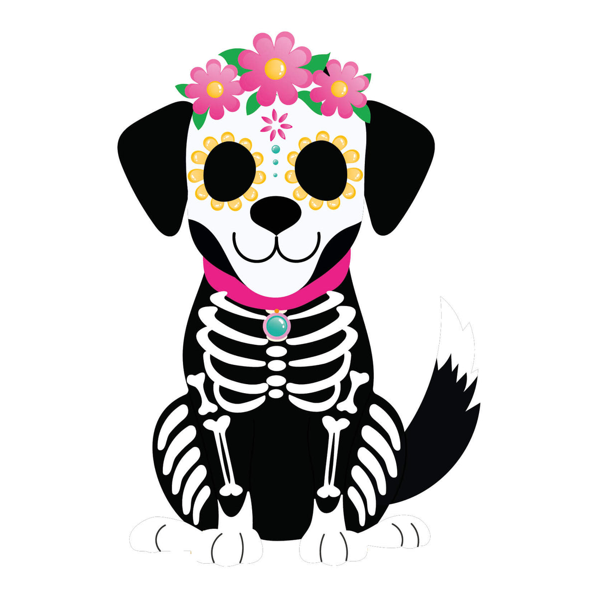 Figura Coroplast Perrito Dia De Muertos C/1