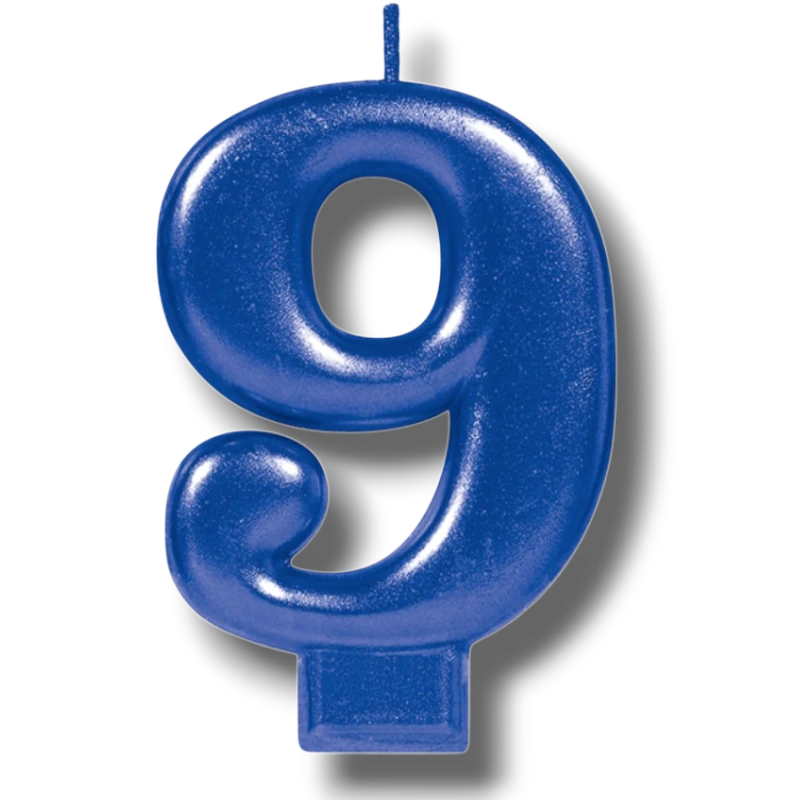 Vela Numero Azul 9 C/1