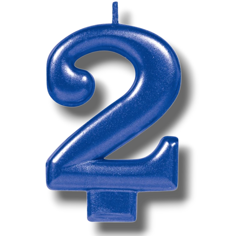 Vela Numero Azul 2 C/1