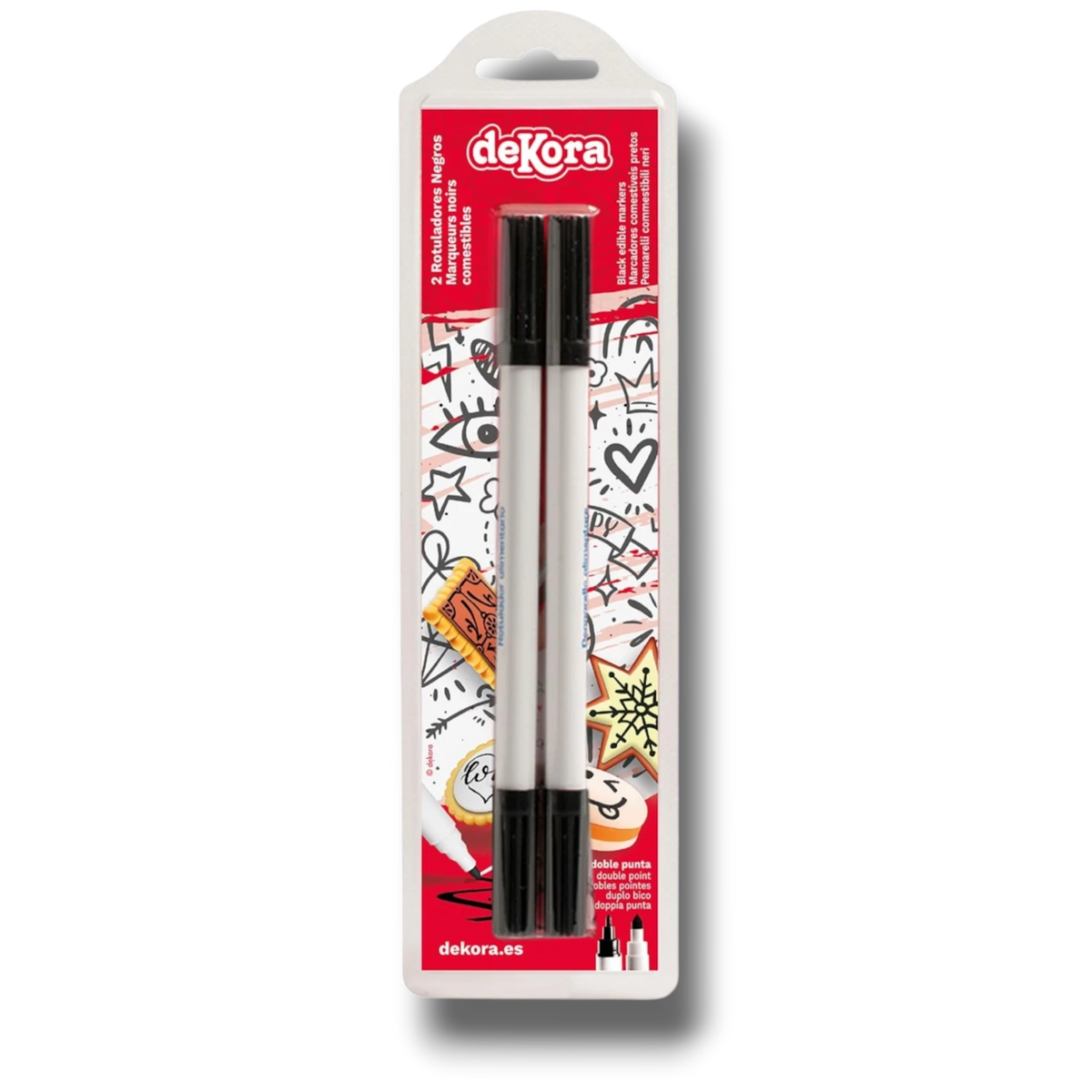 Marcador Comestible Para Pastel Doble Punta Negro C/2