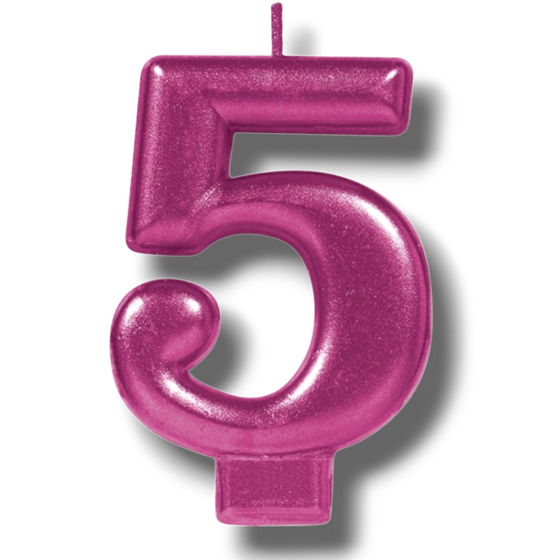 Vela Numero Magenta 5 C/1