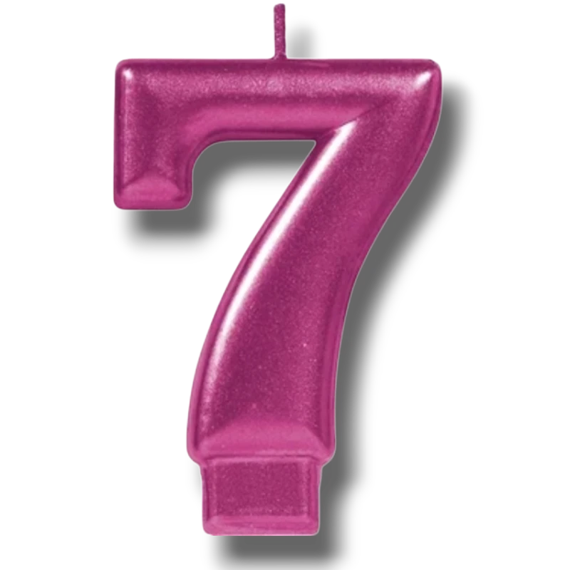 Vela Numero Magenta 7 C/1