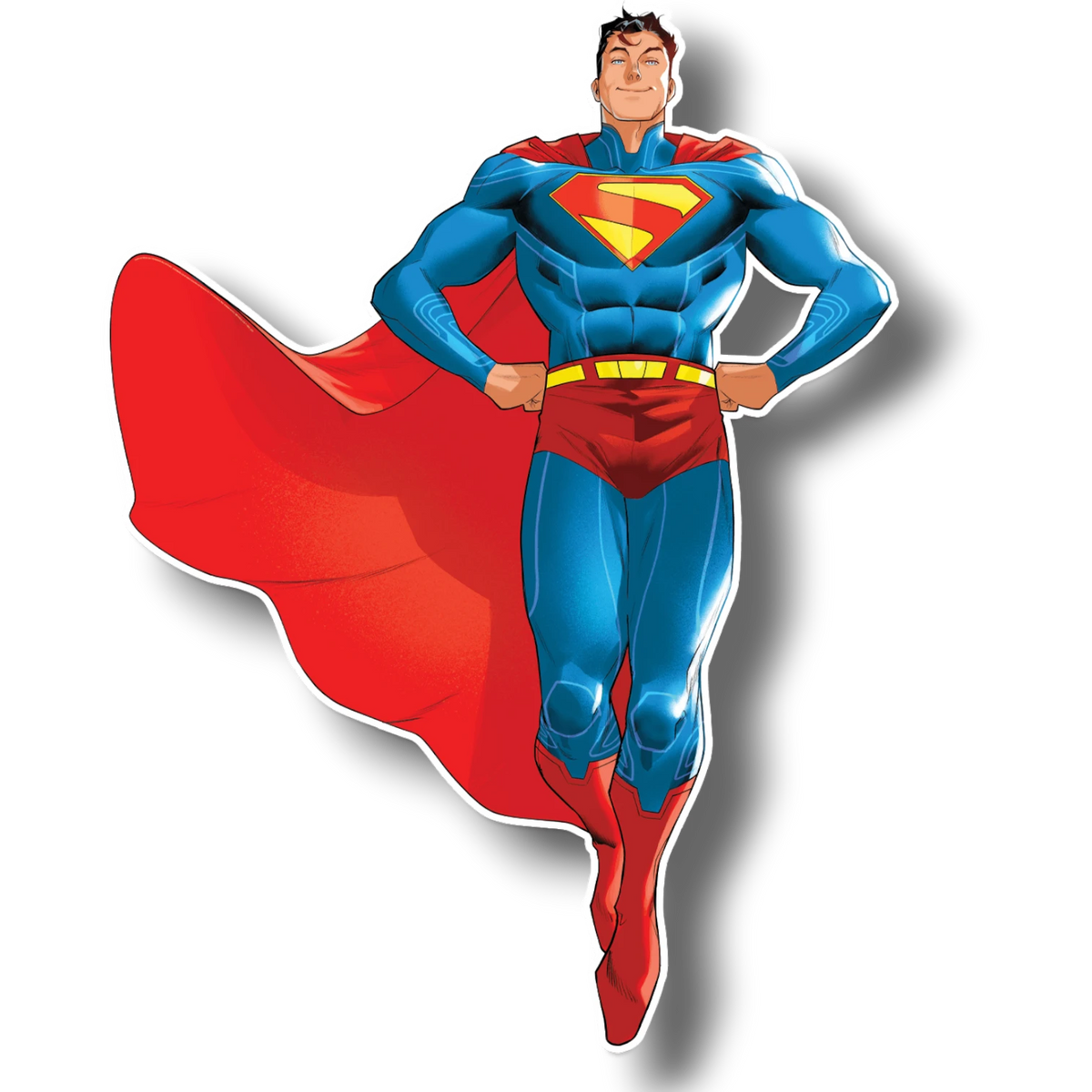 Adorno móvil de Superman de PartyStore con traje azul y capa roja volando en pose heroica