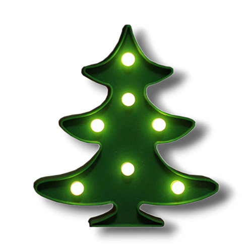 Decoración navideña PartyStore en forma de árbol verde con luces LED blancas integradas para mesa o pared