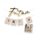 Banderín personalizado Future Mrs de PartyStore con letras doradas y banderines de papel para despedida de soltera