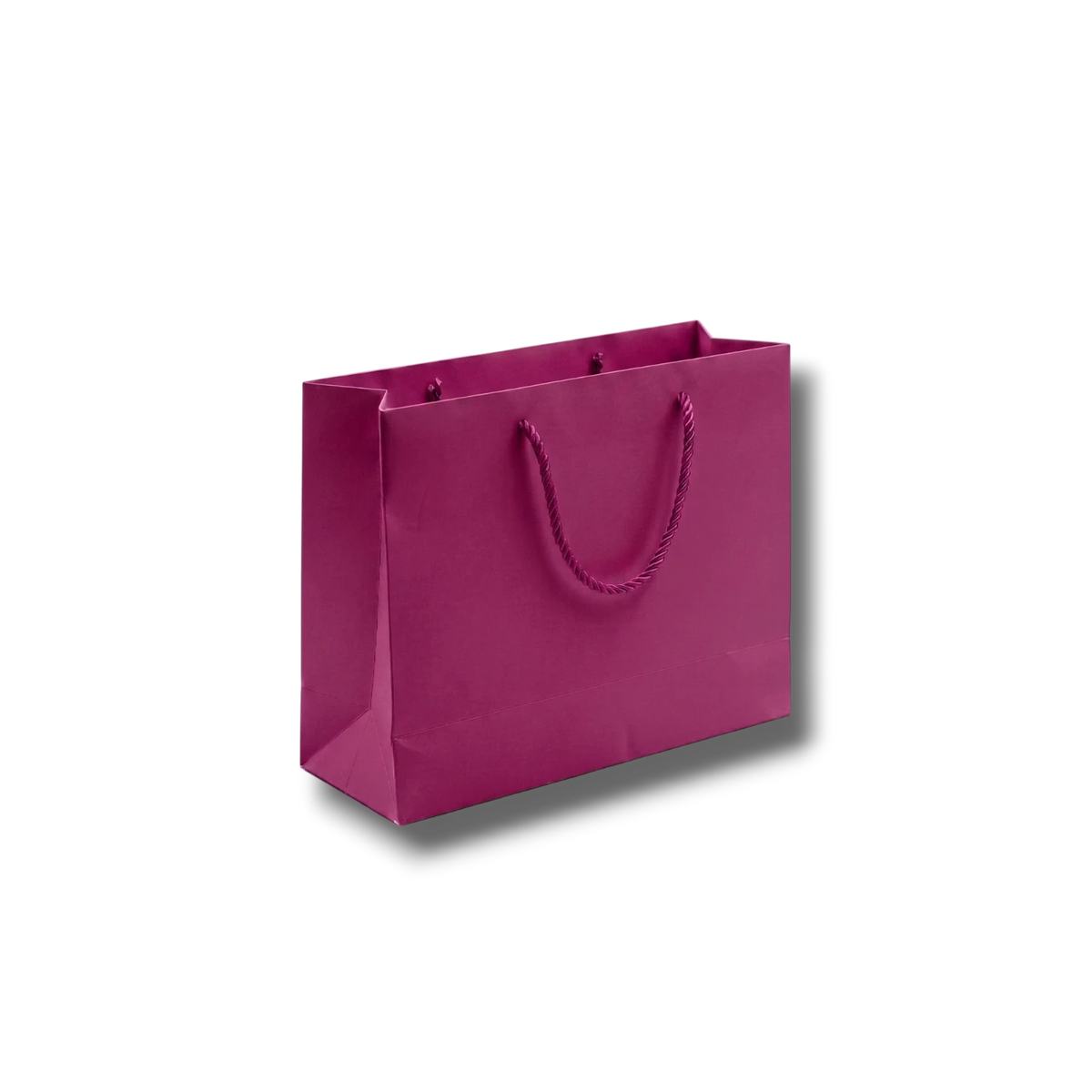 Bolsa de regalo PartyStore color magenta con asas de cordón, diseño rectangular de 33x25x15 cm para obsequios.