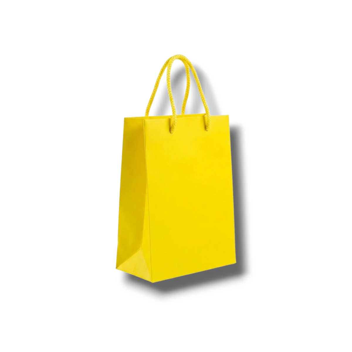 Bolsa de regalo mini de color amarillo brillante de PartyStore con asas de cuerda a juego