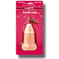 Botella con popote PartyStore en forma de pene color carne para fiestas de adultos en empaque original