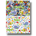 Confeti PartyStore con formas de delfines, cocodrilos y tortugas multicolor para decoración de fiestas infantiles