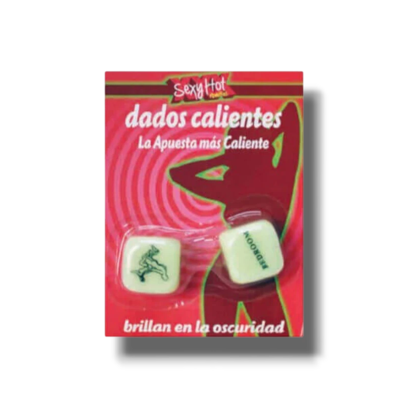 Dados eróticos PartyStore que brillan en la oscuridad para despedida de soltera en empaque rojo