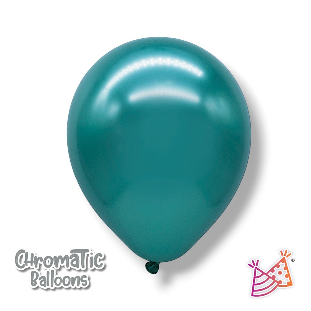 Globo de látex PartyStore de 5 pulgadas en color verde eucalipto con acabado metálico brillante