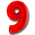 Globo metalizado rojo en forma de numero 9 de 40 pulgadas de PartyStore para decoracion de fiestas