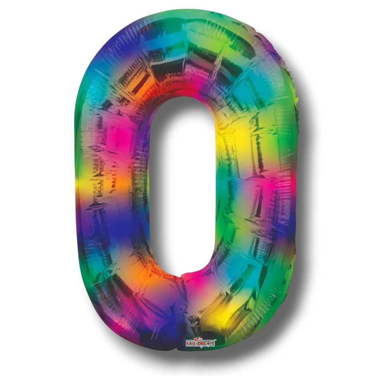 Globo metalizado PartyStore en forma de numero 0 con acabado multicolor brillante de 36 pulgadas