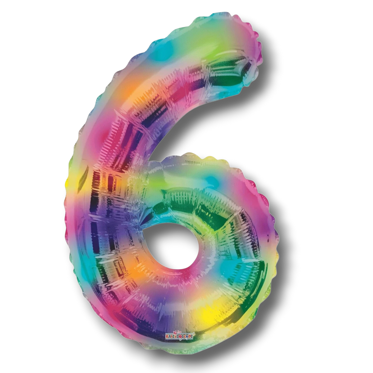 Globo de aluminio PartyStore en forma de numero 6 con acabado multicolor brillante de 36 pulgadas