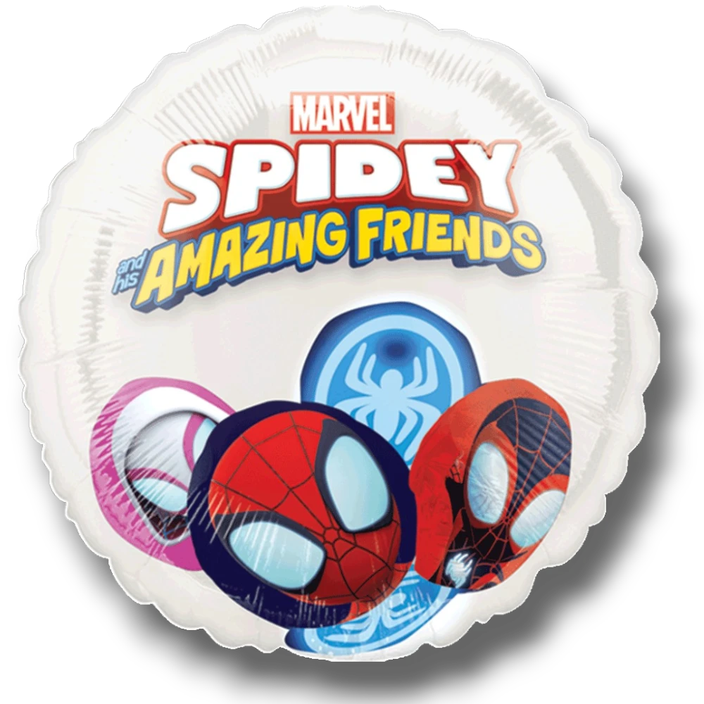 Globo metalizado de 36 pulgadas PartyStore con diseño de Spidey y sus sorprendentes amigos para fiestas infantiles