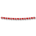 Guirnalda decorativa PartyStore con corazones rojos y letras X en papel para celebraciones de San Valentín