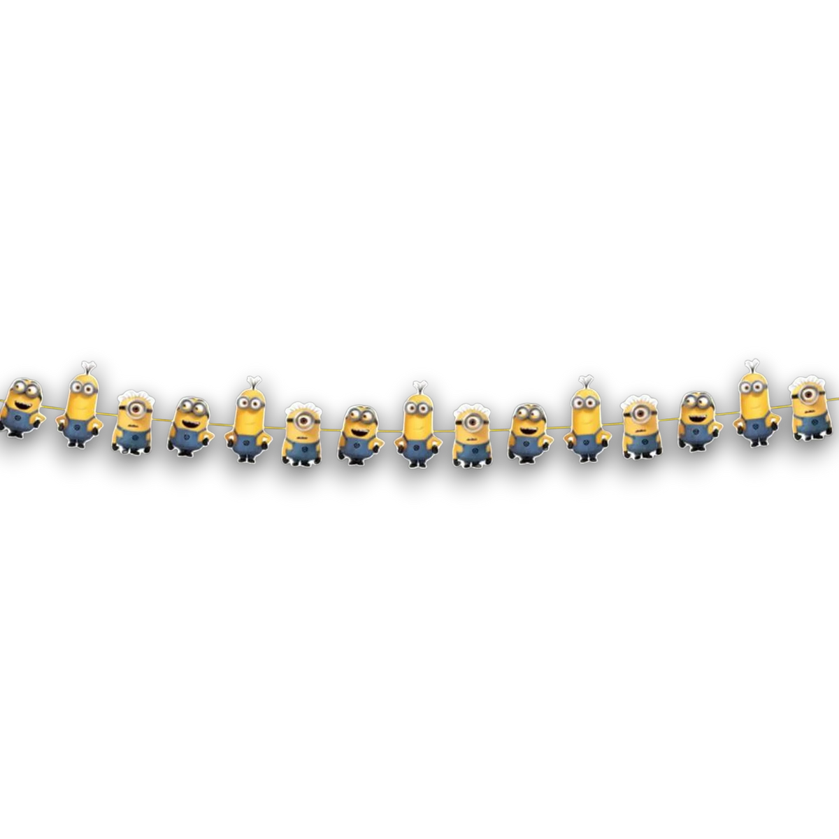 Guirnalda PartyStore de Mi Villano Favorito con figuras de Minions amarillos sobre fondo negro