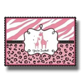 Invitaciones PartyStore con diseño de jirafas, estampado de cebra y leopardo en tonos rosa y negro, paquete de 20
