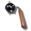 Mazo medieval inflable de PartyStore con cabeza negra de pinchos y mango marrón de madera para disfraces