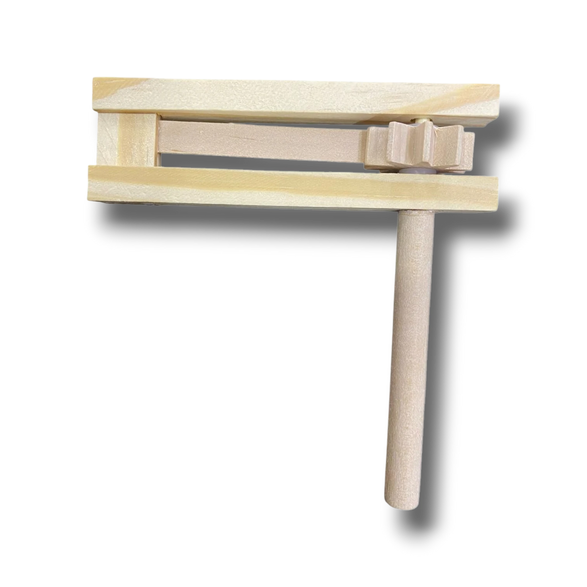 Mini matraca de madera natural PartyStore, instrumento de percusión tradicional con mango giratorio