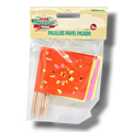 Set de 12 palillos decorativos PartyStore con papel picado de colores vibrantes para fiestas mexicanas