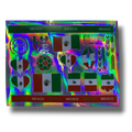 Hoja de pegatinas holográficas PartyStore con temática de México, incluyendo banderas, corazones y balones de fútbol.