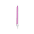 Vela de cumpleaños delgada color magenta brillante de PartyStore con base blanca para pastel