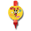 Vela mágica PartyStore de Mickey Mouse con diseño circular amarillo y cuerpo rojo para decoración de pasteles