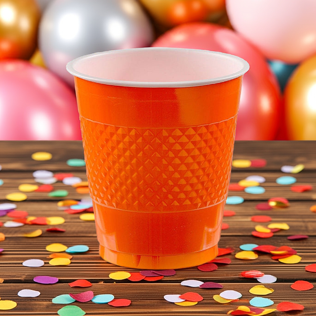 Vaso Plastico 12oz Naranja C/20